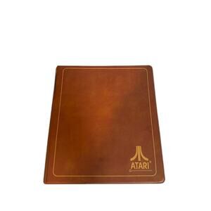 Atari Faux Leather Tan Portfolio Folder Game Holder Case With 4 Games VTG